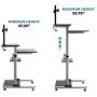 Mount-It Mobile Stand Up Desk/Height Adjustable Computer Work Station Rolling Presentation Cart with Monitor Arm (MI-7942)