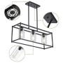 Kitchen Island Lighting Fixture Hanging Farmhouse Black 3 Light Modern Pendant Lighting Contemporary Chandeliers with Glass Shade for Living Dining Room Bedroom Kitchen Island