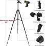 Endurax Camera Tripod 60'' for Canon Nikon Phone DSLR Tripods Stand with Universal Phone Mount & Remote Shutter Max Load 6.6 lb