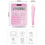 BREIS Calculator,Standard Function Desktop Electronic Calculators 12 Digit Large LCD Display and Big Button for Daily Basic Office (Pink)