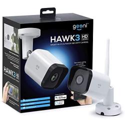 Geeni Hawk 3 HD 1080p Outdoor Security Camera, IP66 Weatherproof WiFi Surveillance with Night Vision and Motion Detection, Compatible with Alexa and Google Assistant, No Hub Required