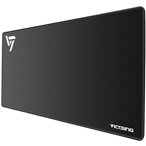 VicTsing [30% Larger] Extended Gaming Mouse Pad with Stitched Edges, Long XXL Mousepad (31.5x15.7In), Desk Pad Keyboard Mat, Non-Slip Base, Water-Resistant, for Work & Gaming, Office & Home, Black