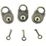Hyamass 3pcs Vintage Antique Style Mini Archaize Padlocks Key Lock with Keys (Brass)