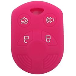 Ezzy Auto Rose 4 Buttons Silicone Rubber Key Fob Case Key Cover Key Jacket Skin Protector fit for Escape Explorer