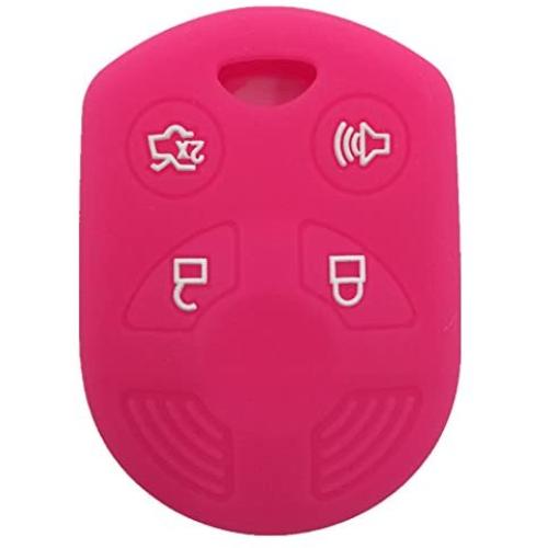 Ezzy Auto Rose 4 Buttons Silicone Rubber Key Fob Case Key Cover Key Jacket Skin Protector fit for Escape Explorer