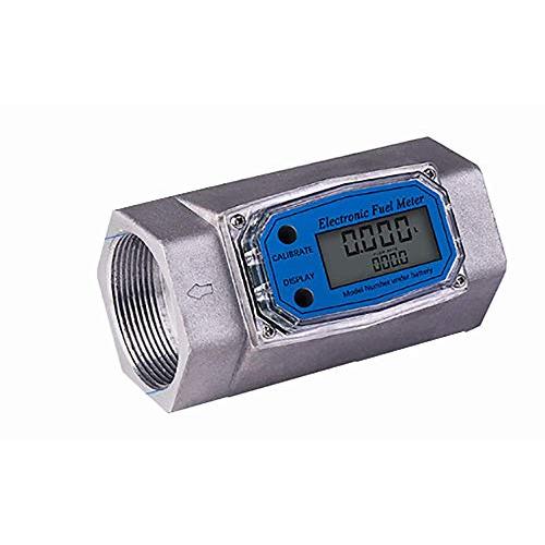 Epidioxi Turbine Flow Meter Electronic Digital Flow-Meter Stainless Steel Liquid Water Diesel Gasoline Methanol Kerosene Oil (2 inch Internal Thread Gauge)