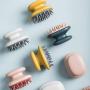 Spa Massage Hair Comb Handheld Silicone Scalp Shampoo Massage Brush Shower Bath Comb Hairbrush Soft Styling Tool (Yellow)