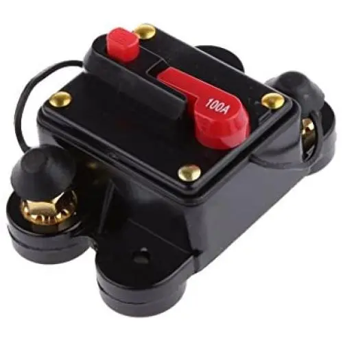 12V-24V DC Circuit Breaker Trolling Motor Auto Car Marine Boat Bike Stereo Audio Inline Fuse Inverter Waterproof with manual reset 100A 100Amp