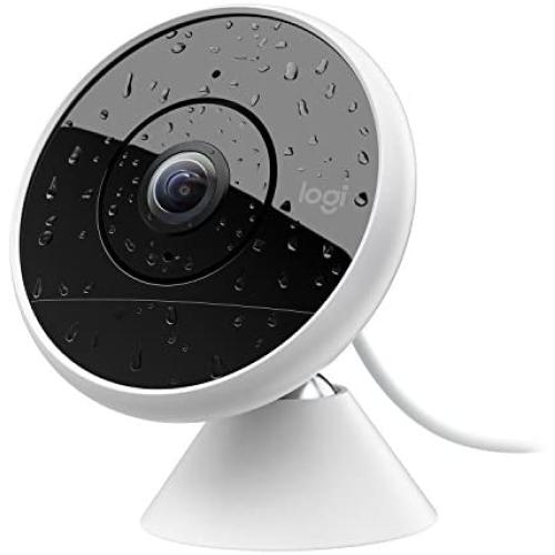 Logitech Circle 2 Indoor/Outdoor Wired Home Security Camera Works with Alexa, HomeKit and Google, with Easy Setup, 1080p HD, 180° Wide-Angle, Night Vision, 2-Way Talk, Alerts, Free 24-Hours Storage