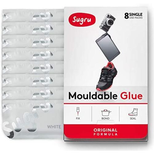 Sugru Moldable Glue - Original Formula - All-Purpose Adhesive, Advanced Silicone Technology - Holds up to 4.4 lb - White 8-Pack