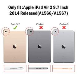 ProCase Smart Case for iPad Air 2 (2014 Release), Ultra Slim Lightweight Stand Protective Case Shell with Translucent Frosted Back Cover for Apple iPad Air 2 (A1566 A1567) -Black