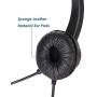 VoiceJoy USB Plug Corded Headphone Call Center Comfort Noise Cancelling Headset with Adjustable Mic, Mute Volume Control for Calls on Laptops PCs Computers