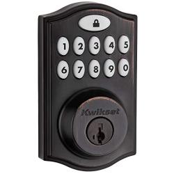 Kwikset 99140-024 SmartCode 914 Traditional Smart Lock Keypad Electronic Deadbolt Door Lock with SmartKey Security and Z-Wave Plus, Venetian Bronze