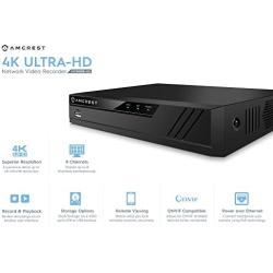 Amcrest NV4108E-HS 4K 8CH POE NVR (1080p/3MP/4MP/5MP/6MP/8MP/4K) POE Network Video Recorder - Supports up to 8 x 8MP/4K IP Cameras, 8-Channel Power Over Ethernet Supports up to 6TB HDD (Not Included)