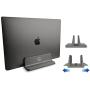Adjustable Laptop Stand Dock, Compatible with All Laptops, Vertical Modern Aluminum Custom Fit Desktop Space-Saving (Gray)
