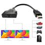 HDMI Splitter Cable Male 1080P to Dual HDMI Female 1 to 2 Way HDMI Splitter Adapter Cable for HDTV HD, LED, LCD, TV, Support Two TVs at The Same Time