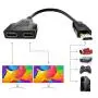 HDMI Splitter Cable Male 1080P to Dual HDMI Female 1 to 2 Way HDMI Splitter Adapter Cable for HDTV HD, LED, LCD, TV, Support Two TVs at The Same Time