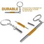 Eyeglass Repair Screwdriver Kit Keychain-2PCS 3 in 1 Colorful Mini Precision Screwdriver with Keychain-Eyeglass, Sunglass, Watch, Jewelry, Electronics, Toy Repair Kit (GOLD, SILVER)