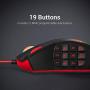 Redragon M901 Wired Gaming Mouse MMO RGB LED Backlit Mice 12400 DPI Perdition with 18 Programmable Buttons Weight Tuning for Windows PC Gaming (Black)