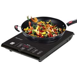 Induction Cooktop, Countertop Burner, 1800W Portable Electric Burner Stove, Timer, Kids Safety Lock, 12 Temperature & Power Setting, Sensor Touch Countertop Burner, Karinear