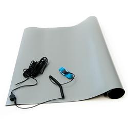 Bertech - 2059T-2x3GKT -2059T ESD High Temperature Mat Kit, 2 Feet Wide x 3 Feet Long x 0.08 Inches Thick, Gray, Includes a Wrist Strap and Grounding Cord, RoHS and REACH Compliant (Assembled in USA)
