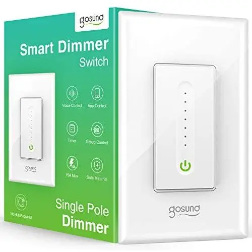 Gosund Smart Dimmer Switch, Smart WiFi Light Switch Works with Alexa Google Home, with Remote Control Timer Countdown, Single-Pole, Neutral Wire Required, ETL and FCC Listed, No Hub Required (1 Pack) Gosund Smart Dimmer Switch, Smart WiFi Light Switch Works with Alexa Google Home, with Remote Control Timer Countdown, Single-Pole, Neutral Wire Required, ETL and FCC Listed, No Hub Required (1 Pack)