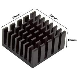20pcs Aluminum Heatsink 20x20x10mm / 0.79x0.79x0.39 inches with Thermal Conductive Adhesive Tape for Electronic Chip MOS IC Diode Triode Cooling Heat Dissipation