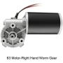 uxcell DC24V 80W 250RPM 6N.M Reversible Worm Gear Motor High Torque Speed Reducing Electric Gearbox Motor-JCF63R