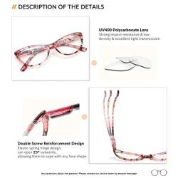 Gaoye 5-Pack Cateye Reading Glasses Blue Light Blocking Women, Computer Spring Hinge Readers Anti UV Ray Lens Fashion Frames