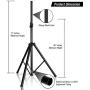 Pyle Universal Speaker Stand Mount Holder Heavy Duty Tripod w/ Adjustable Height from 40” to 71” and 35mm Compatible Insert Easy Mobility Safety Pin and Knob Tension Locking for Stability PSTND2