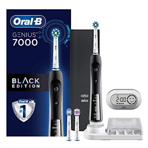 Electric Toothbrush, Oral-B Pro 7000 SmartSeries Black Electronic Power Rechargeable Toothbrush with Bluetooth Connectivity Powered by Braun (Packaging May Vary)