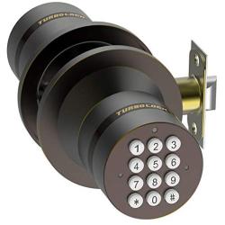 TurboLock Keyless Electronic Keypad Entry Door Lock Smart Knob Kit with Automatic Locking, Battery Backup & Easy Installation (No Bluetooth, Bronze)
