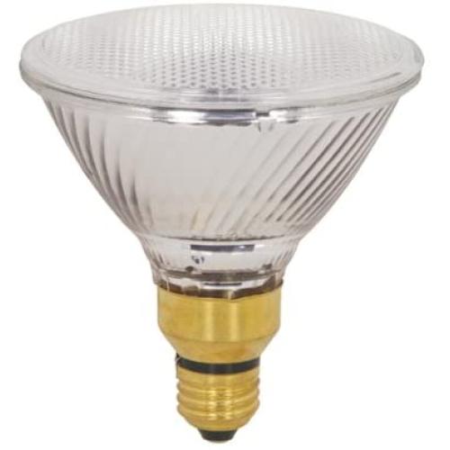 Satco S2258 80 Watt (120 Watt) 1600 Lumens PAR38 Halogen Narrow Spot 9 Degrees Clear Light Bulb, Dimmable