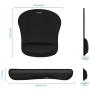 TeckNet Keyboard Wrist Rest and Mouse Pad with Wrist Support, Memory Foam Set for Computer/Laptop/Mac, Lightweight for Easy Typing & Pain Relief Ergonomic Mousepad (Black)