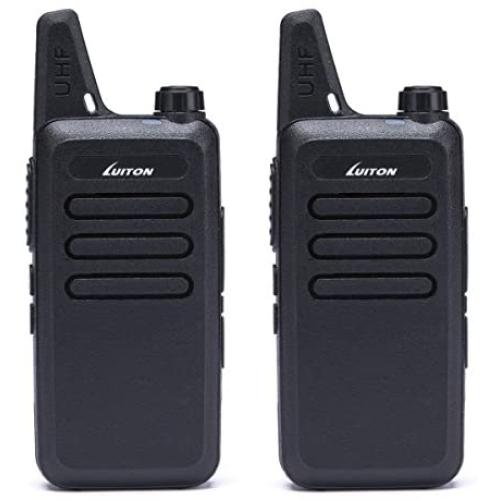Walkie Talkies LT-316 GMRS Outdoor Camping Hiking Hunting Uhf Mini Walkie Talkies 3 Watts Output 5-10 Miles Range Micro USB Charging Amateur Two Way Radio (Pair) (Black)