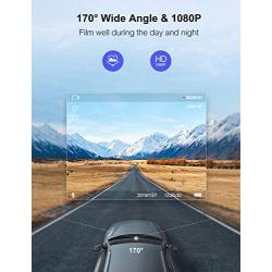 Crosstour Mini Dash Cam 1080P FHD Car Camera Recorder with 1.5” LCD Screen 170°Wide Angle, Parking Mode, Motion Detection, G-Sensor, Loop-Recording and WDR