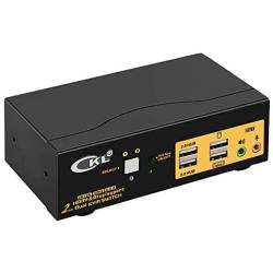 2 Port Dual Monitor KVM Switch HDMI + DisplayPort 4K 60Hz YUV 4:4:4 with Audio and USB 2.0 HUB CKL-622DH