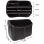Baitaihem Rotatable Remote Control Holder PU Leather Remote Control Organizer with 5 Compartments for Remotes Controllers Eyeglasses TV Guide Mail Electronics Tablet Media Storage,Black