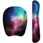 Anyshock Keyboard Wrist Rest Set and Ergonomic Mouse Pad with Wrist Support Memory Foam Filled Non Slip Durable Comfortable Lightweight Wrist Pad for Easy Typing & Pain Relief (Aurora)