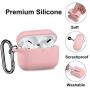 [2 Pack] SNBLK Designed for Airpods Pro Case Cover Silicone Protective Charging Case Skin with Keychain Compatible for Apple Airpods Pro 2019, (Front LED Visible) Pink/Mint Green