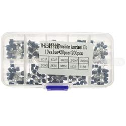 RLECS 200-Pack Transistor Assortment Set Kit BC337 BC327 2N2222 2N2907 2N3904 2N3906 S8050 S8550 A1015 C1815 Semiconductor Triode DIY Electronic Circuit Components 10 Values TO-92