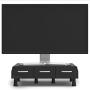 Mind Reader 2MONSTA3D-BLK PC, Laptop, IMAC Monitor Stand and Desk Organizer with 3 Draws for Storage, 2-Pack, Black