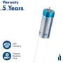 Hyperikon 2 Foot LED Tube, Glass T8 T10 T12, 10W=32W, Single End Ballast Bypass, Frosted Lens, UL, DLC, Crystal White, 25 Pack