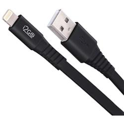 i2GO Lightning Flat Cable (4ft), iPhone Charger MFi Certified for iPhone 12/12 Pro/ 12 Pro Max/ 12 Mini/ 11 Pro Max/ 11 Pro/ 11/ X/ 8 Plus/ 8/7/ 7 Plus/iPad and More - Black