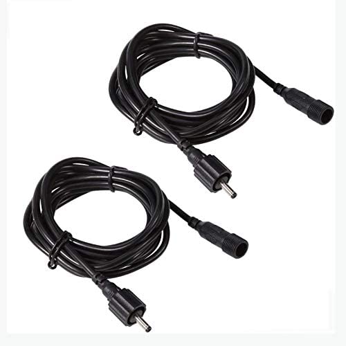 GreenClick 2 Pack 6.56ft/2m Extension Cables Waterproof Extension Cord Wiring for Landscape Lighting Garden Path Lights, Black