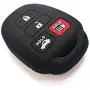 2Pcs Coolbestda 4buttons Key Fob Cover Skin Remote Case Keyless Entry Jacket Bag for Toyota Camry SE LE Avalon Corolla RAV4 Venza Highlander Sequoia HYQ12BDM Rose Black