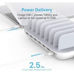USB-C Charger Station, SooPii Premium 70W 7-Port Charging Station with One 30W Power Delivery Port Compatible with MacBook Pro/Air, iPad Pro, S10, and 6 USB Ports for Phones, Tablets, Laptops