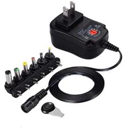 AMotie 12W 3V 4.5V 5V 6V 7.5V 9V 12V Regulated Multi Voltage Switching Replacement Power AC Adapter for Household Electronics Routers Speakers CCTV Cameras Smart Phone USB Charging Devices
