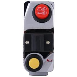 Qiilu 7/8'' Motorcycle Handlebar Waterproof Control Switch with Horn Turn Signal High Low Beam Control Universal for Motorbikes, Electric Bike, ATVs, Scooters