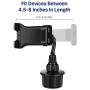 TNP Cup Holder Phone Mount, Universal Car Cup Smartphone Cradle Clamp w/Flexible Neck for Apple iPhone 11 Pro Max, Xs, Xs Max, X, 8 Plus, 8, 7, 7 Plus, 6 Plus, Samsung Galaxy Note 9 Note 8 S9+ S9